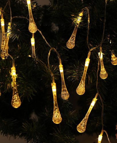 Napelemes füzér függő 20 LED TEARS kerti lámpa 580 cm jégcsap
