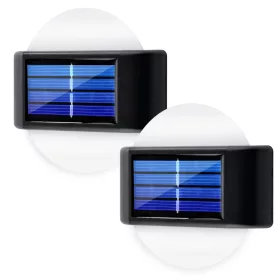   2x kerti napkollektoros LED lámpa oldalfali lámpa felső, alsó kerek rögzítőkészlet