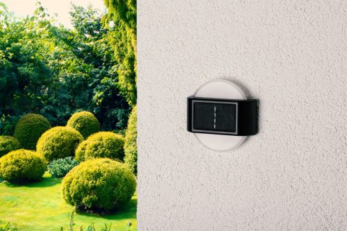 2x kerti napkollektoros LED lámpa oldalfali lámpa felső, alsó kerek rögzítőkészlet