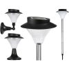 Napelemes kerti LED lámpa, díszoszlopba hajtott, IP44, lámpás, 3 az 1-ben