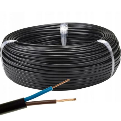 Kábel OMYp 300/300V 2x1mm fekete 1m ELEKTROMOS KÁBEL