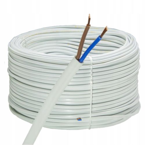 Kábel OMYp 300/300V 2x1,5mm fehér 1m ELEKTROMOS KÁBEL