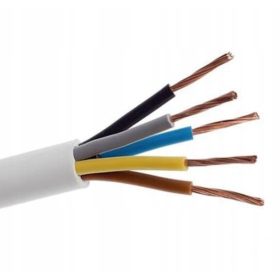   Vezetékkábel OWY H05VV-F 300/500V 5x4mm fehér 1m ELEKTROMOS KÁBEL