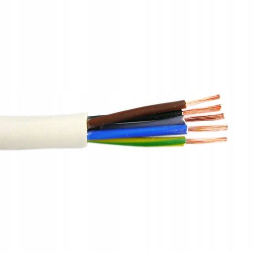 Vezetékkábel OWY H05VV-F 300/500V 5x4mm fehér 1m ELEKTROMOS KÁBEL