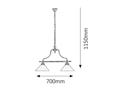 Mennyezeti lámpa, függő csillár, 2x E27, barna, klasszikus, Marian 2707, Rabalux