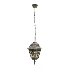  Kültéri LED kerti függőlámpa MONACO E27 IP43 túlnyúlás 93cm ólomüveg antik arany RABALUX