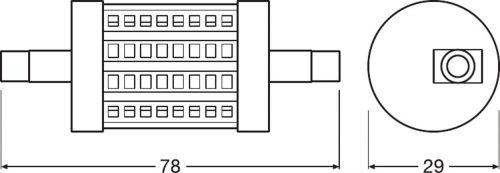 LED izzószál R7S 7W = 60W 806lm 2700K meleg 78mm RADIUM Ledline Essence