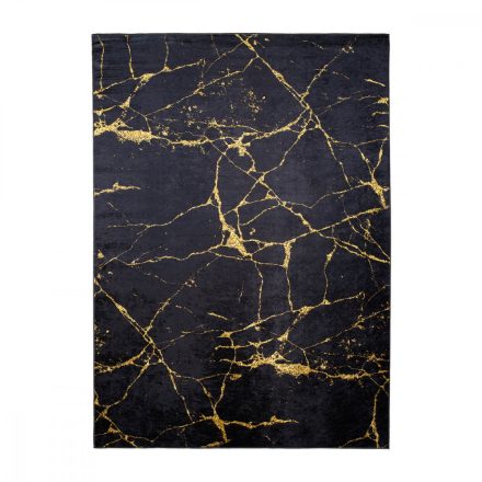 Csúszásgátló szőnyeg MARBLE szőnyegfutó fekete és arany márvány 80x150 cm GOLDLUX