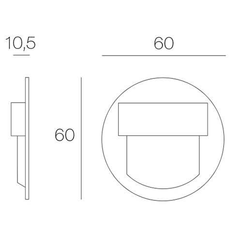 LED lépcsős lámpatest 0,4W 3000K 10V DC IP20 matt fehér RUEDA MINI STICK Skoff