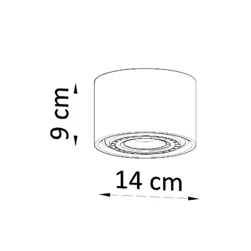 Felületre szerelhető lámpatest BASIC 1 GU10 ES111 Spot cső kerek szürke SOLLUX