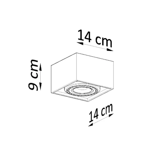 Felületre szerelhető lámpatest QUATRO 1 GU10 ES111 Spot Square Grey SOLLUX