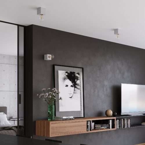 Felületre szerelhető lámpatest ARIZ E27 Spot Grey Cube SOLLUX