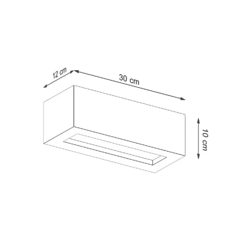 VEGA E27 LED Fali lámpa Négyszögletű 30cm Beton SOLLUX