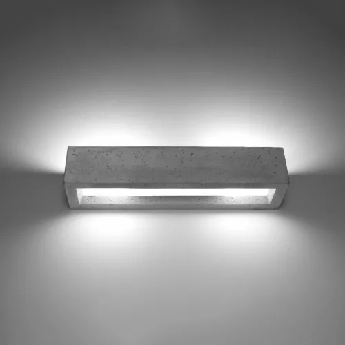 LED fali lámpa VEGA 2xE27 négyszögletes fali lámpa 50cm beton SOLLUX