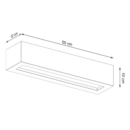 LED fali lámpa VEGA 2xE27 négyszögletes fali lámpa 50cm beton SOLLUX