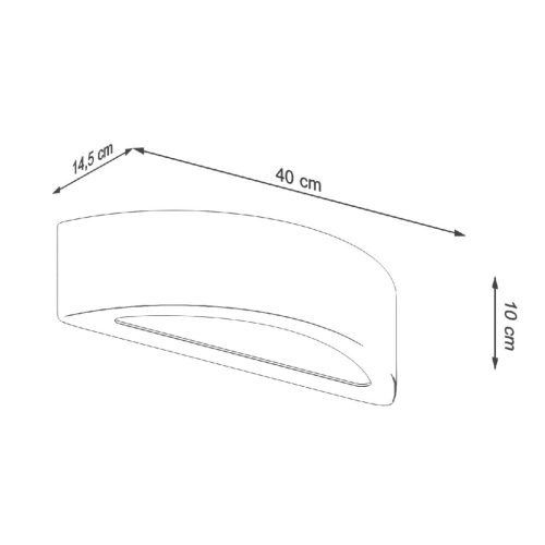 LED fali lámpa ATENA E27 félkör alakú beton SOLLUX