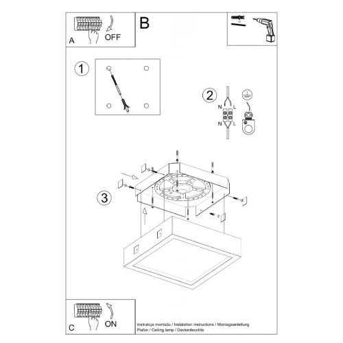 Felületre szerelhető lámpatest RIZA LED 18W 3000K Mennyezeti lámpa Ipari Szürke SOLLUX