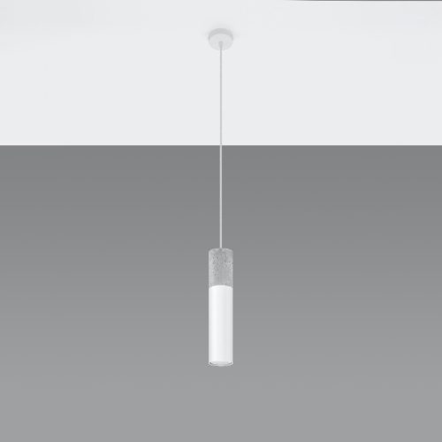 BORGIO 1 GU10 függő mennyezeti lámpa túlnyúló loft fehér és szürke SOLLUX