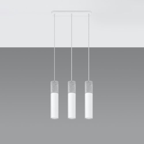 BORGIO 3L függő mennyezeti lámpa 3xGU10 Loft túlnyúlás fehér és szürke SOLLUX