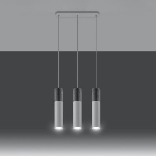 BORGIO 3L függő mennyezeti lámpa 3xGU10 Loft túlnyúlás fehér és szürke SOLLUX