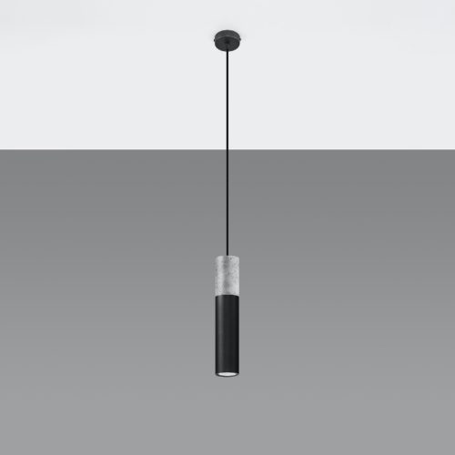 BORGIO 1 GU10 függő mennyezeti lámpa túlnyúló loft fekete és szürke SOLLUX