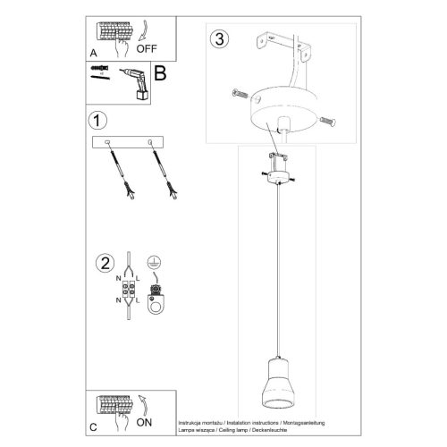 LED függesztett mennyezeti lámpa QUBIC E27 szürke SOLLUX
