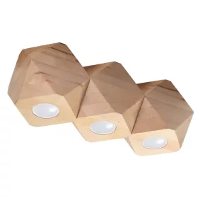   Felületre szerelhető lámpatest WOODY 3xGU10 Geometric Wooden SOLLUX