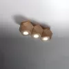 Felületre szerelhető lámpatest WOODY 3xGU10 Geometric Wooden SOLLUX