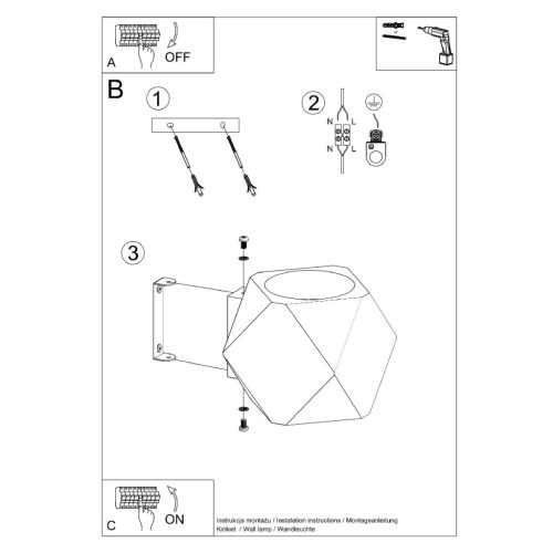 WOODY G9 LED fali lámpa natúr fa SOLLUX
