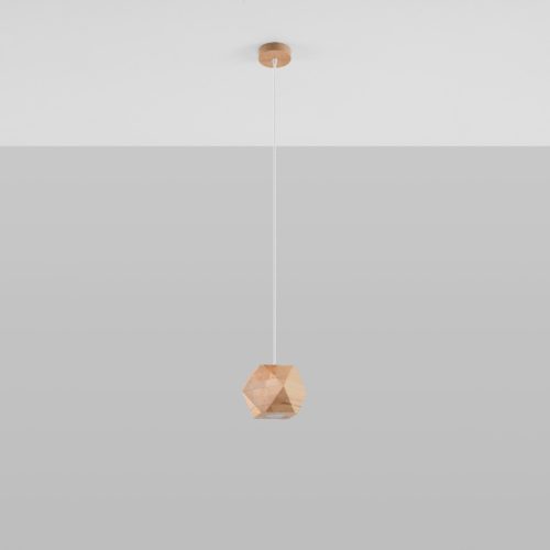 WOODY GU10 natúr fából függő mennyezeti lámpa SOLLUX