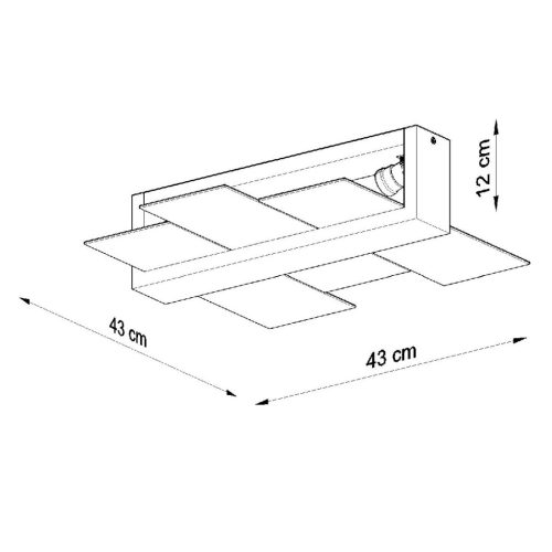 Felületre szerelhető mennyezeti lámpa FENIKS 2 2xE27 Modern fehér fa SOLLUX