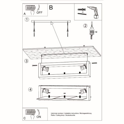 Felületre szerelhető mennyezeti lámpa FENIKS 2 2xE27 Modern fehér és fa SOLLUX