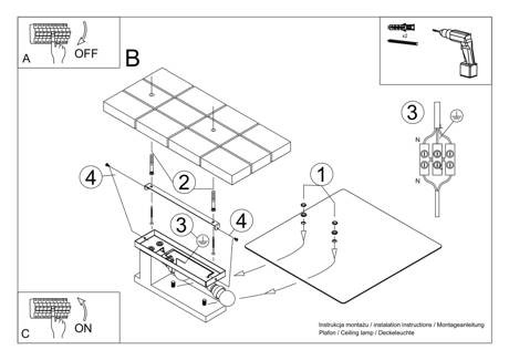 LAPPO LED mennyezeti lámpa 2xE27 négyzet alakú lámpatest fehér SOLLUX