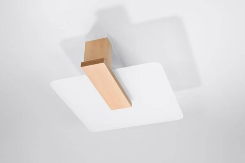 LAPPO LED mennyezeti lámpa 2xE27 négyzet alakú fa lámpatest SOLLUX