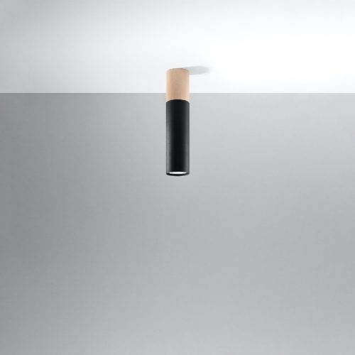 Felületre szerelhető lámpatest PABLO GU10 Halogén Spot Tube fa és fekete SOLLUX