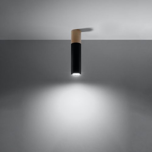 Felületre szerelhető lámpatest PABLO GU10 Halogén Spot Tube fa és fekete SOLLUX