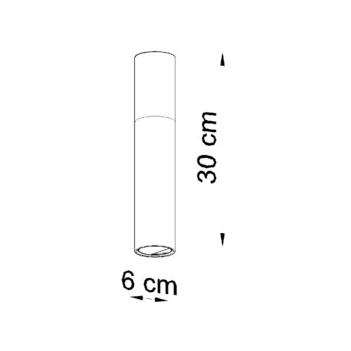 Felületre szerelhető lámpatest PABLO GU10 Halogén Spot Tube fa és fekete SOLLUX