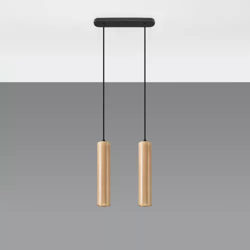 LED függesztett mennyezeti lámpa LINO 2xGU10 Natural Wood SOLLUX