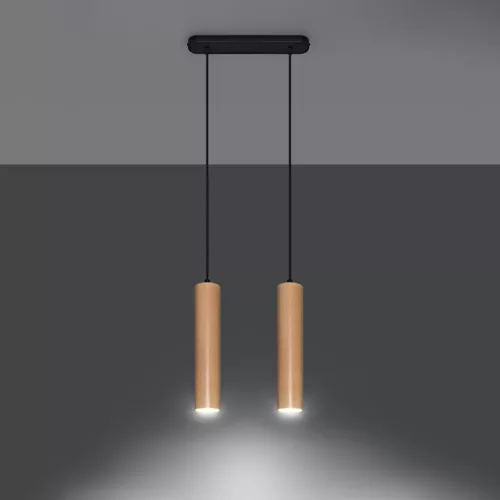 LED függesztett mennyezeti lámpa LINO 2xGU10 Natural Wood SOLLUX