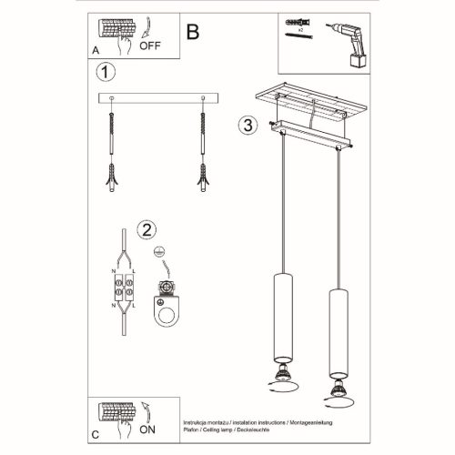 LED függesztett mennyezeti lámpa LINO 2xGU10 Natural Wood SOLLUX