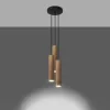 LED függesztett mennyezeti lámpa LINO 3P 3xGU10 Natural Wood SOLLUX