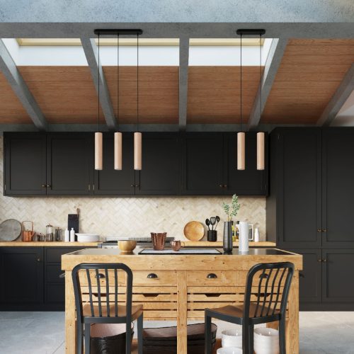 LED függesztett mennyezeti lámpa LINO 3P 3xGU10 Natural Wood SOLLUX