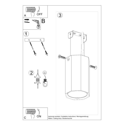 Felületre szerelhető lámpatest ZEKE GU10 Halogén Spot Facsöves SOLLUX