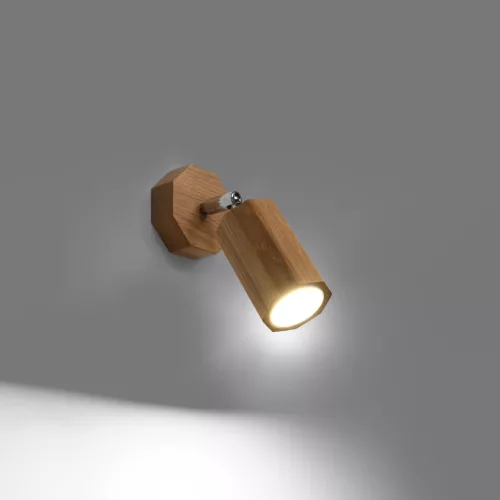 ZEKE GU10 LED fali lámpa mozgatható tölgy SOLLUX