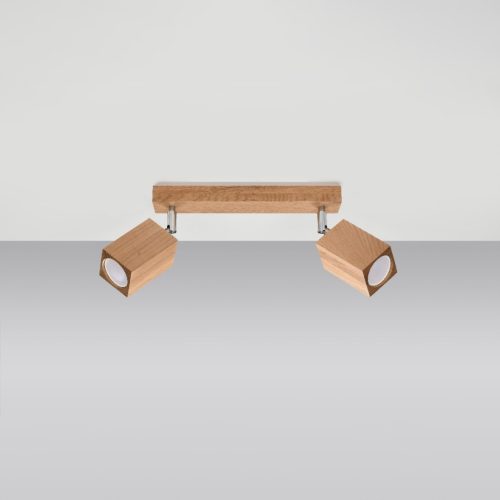 KEKE mennyezeti lámpa 2xGU10 reflektoros halogén lámpatest 30cm tölgy SOLLUX