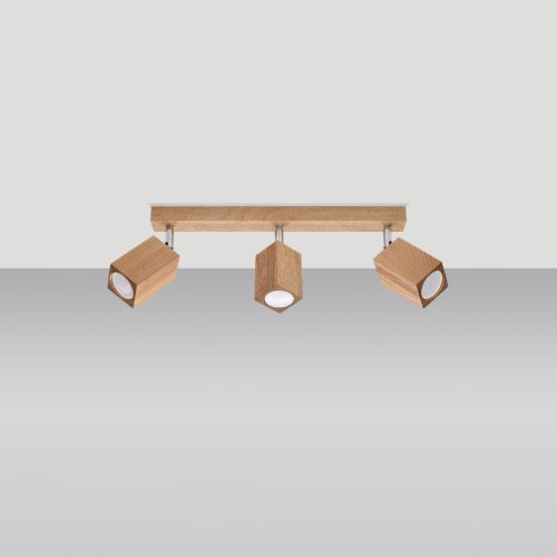 KEKE mennyezeti lámpa 3xGU10 reflektor halogén lámpatest 45cm tölgy SOLLUX