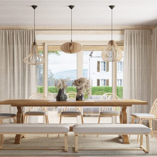 LED-es mennyezeti függőlámpa ELZA E27 Natural Wood SOLLUX