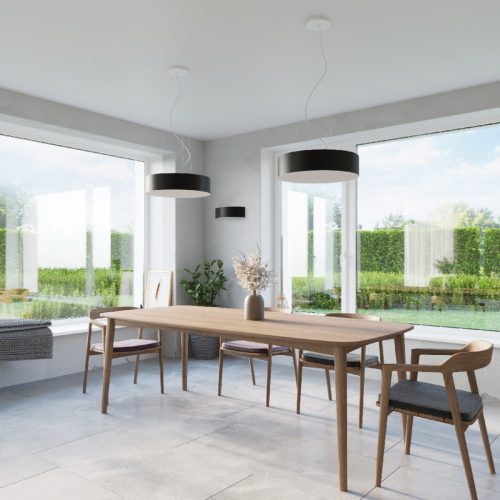 SKALA LED mennyezeti lámpa 6xE27 kerek lámpatest 100cm fekete SOLLUX