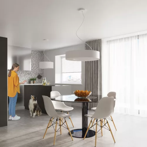 LED függő mennyezeti lámpa SATURNO SLIM 5xE27 csillár 50cm fehér SOLLUX
