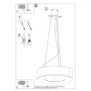 LED függő mennyezeti lámpa SATURNO SLIM 5xE27 csillár 50cm fehér SOLLUX